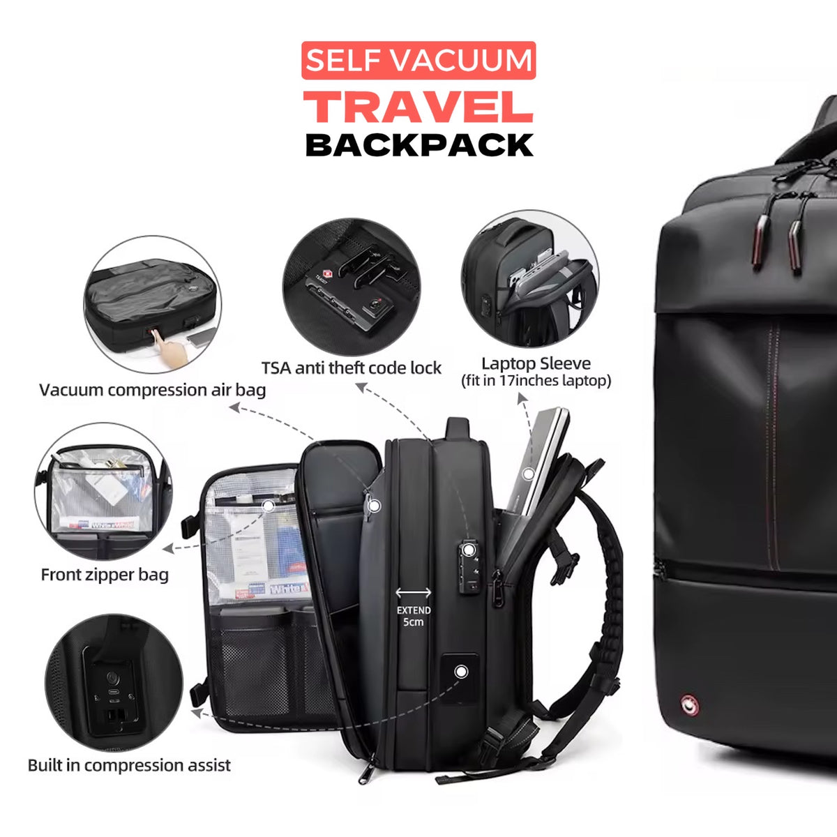 Self Vacuum Travel Backpack