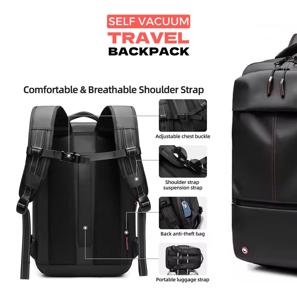 Self Vacuum Travel Backpack